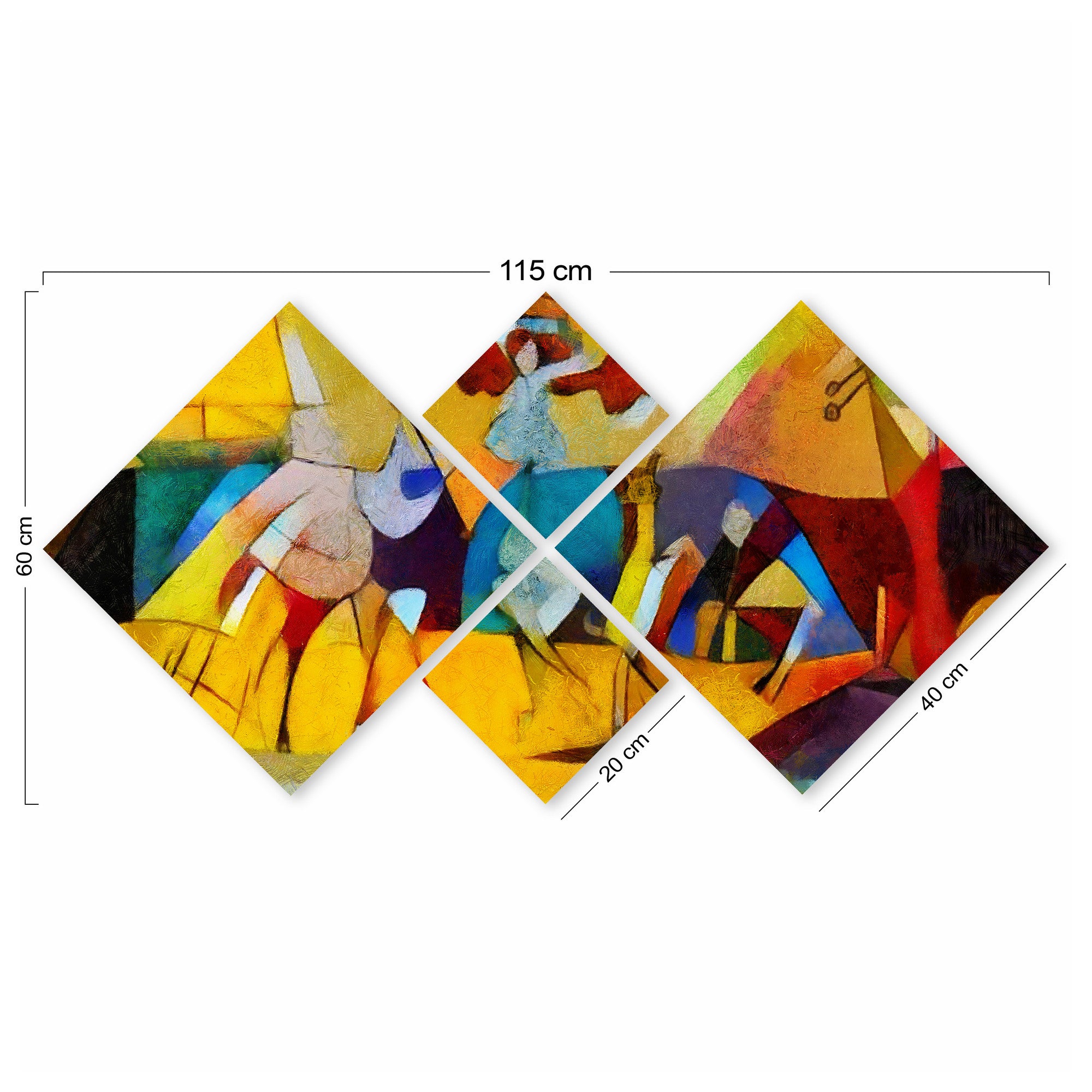 Conjunto Decorativo MDF Multicolor 4 Peças - Impressão UV Premium para Parede