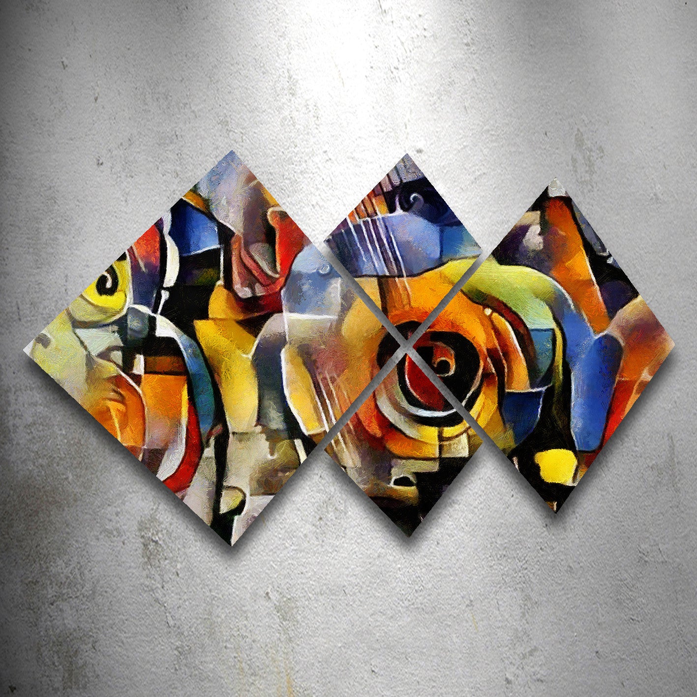 Conjunto Decorativo MDF Multicolor 4 Peças - Impressão UV Premium para Parede