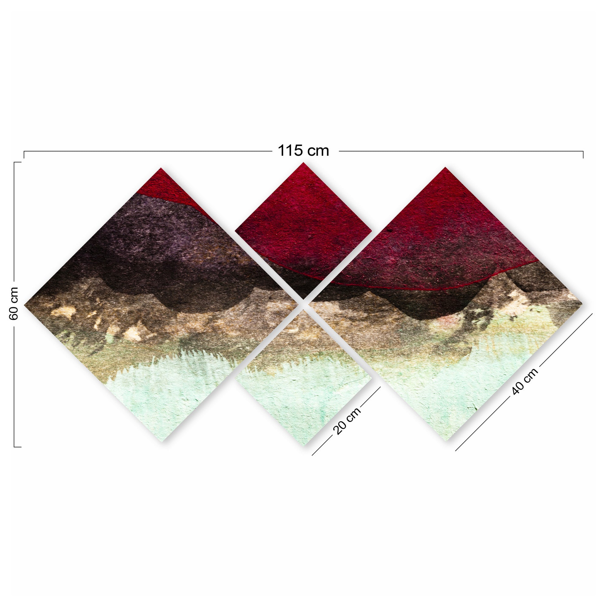 Conjunto Decorativo MDF Multicolor 4 Peças - Impressão UV Premium para Parede