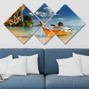 Conjunto Decorativo MDF Multicolor 4 Peças - Impressão UV Premium para Parede