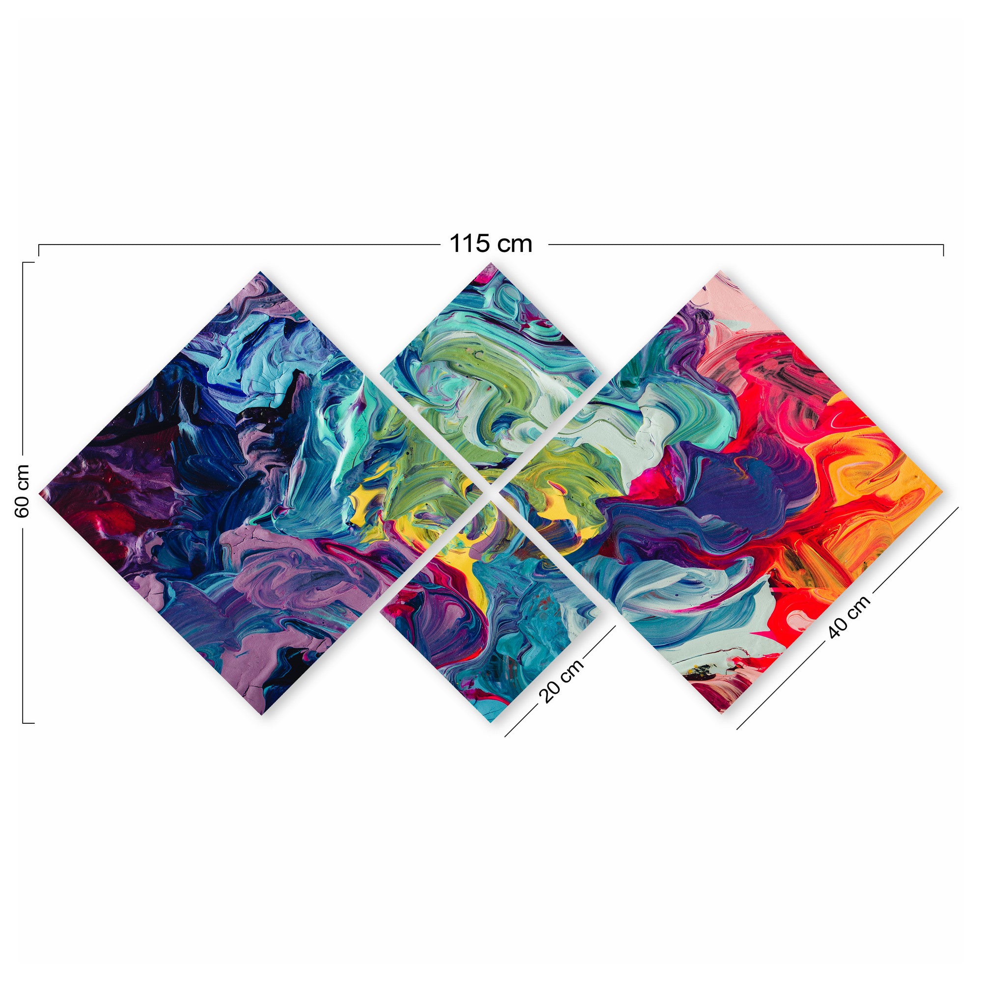 Conjunto Decorativo MDF Multicolor 4 Peças - Impressão UV Premium para Parede