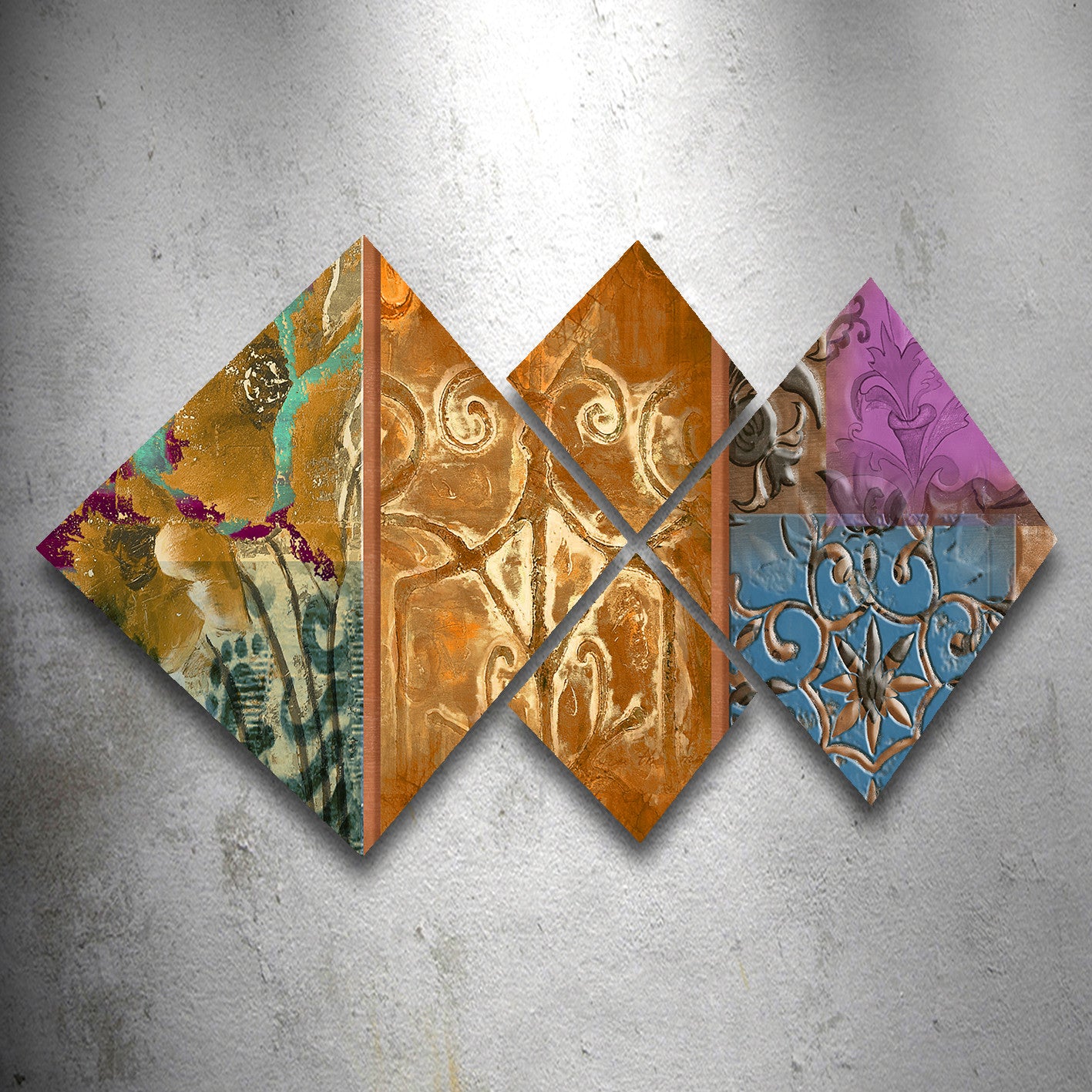 Conjunto Decorativo MDF Multicolor 4 Peças - Impressão UV Premium para Parede