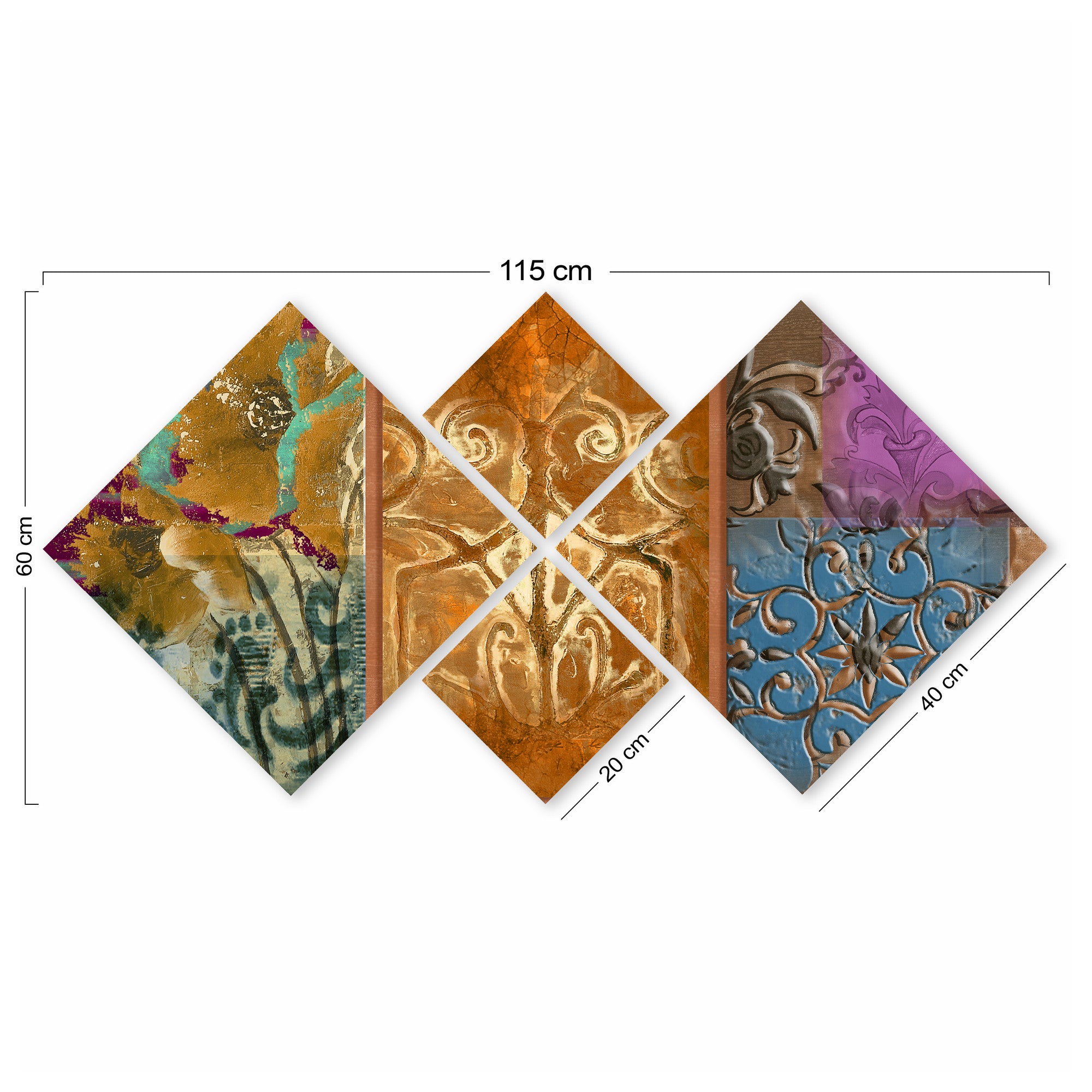 Conjunto Decorativo MDF Multicolor 4 Peças - Impressão UV Premium para Parede