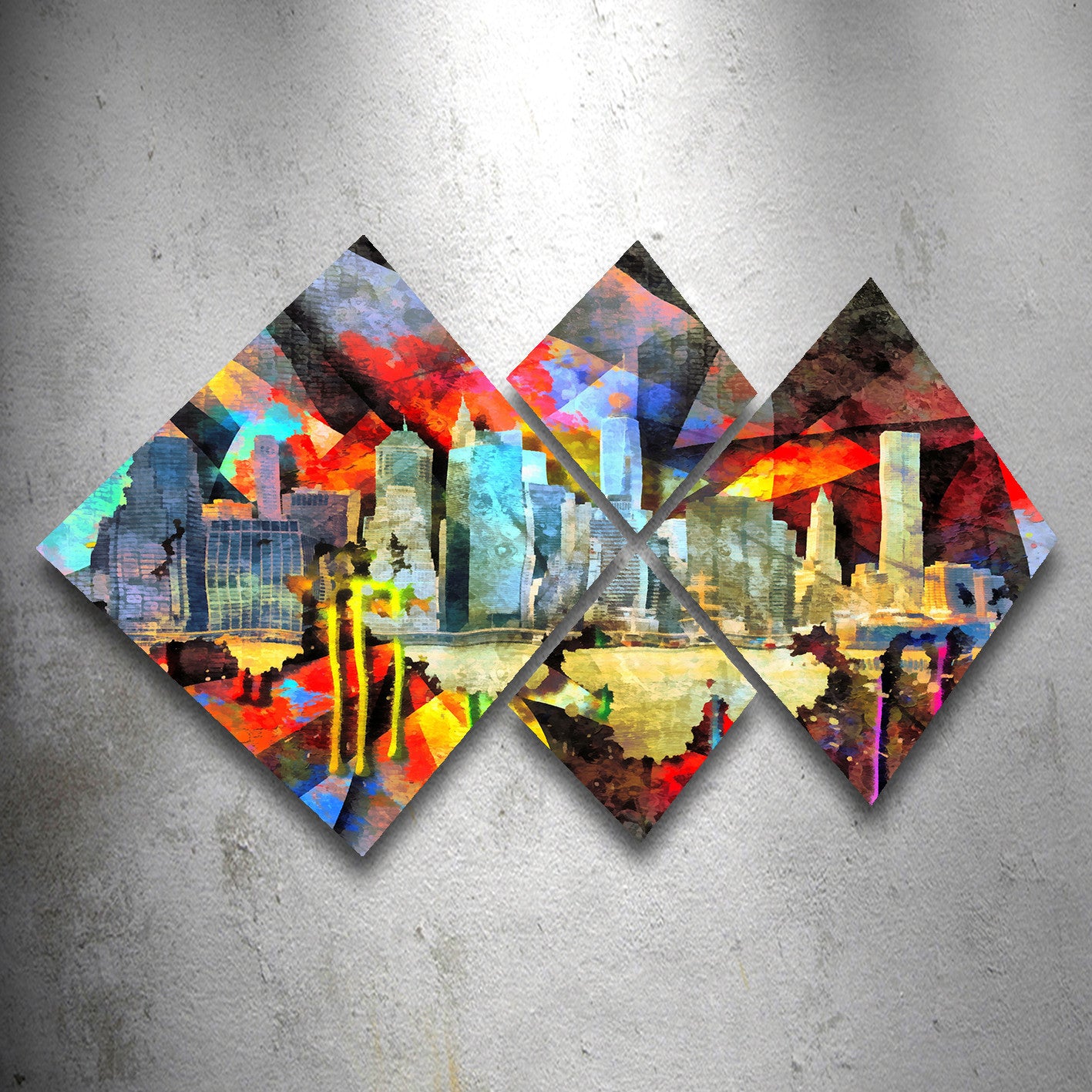 Conjunto Decorativo MDF Multicolor 4 Peças - Impressão UV Premium para Parede