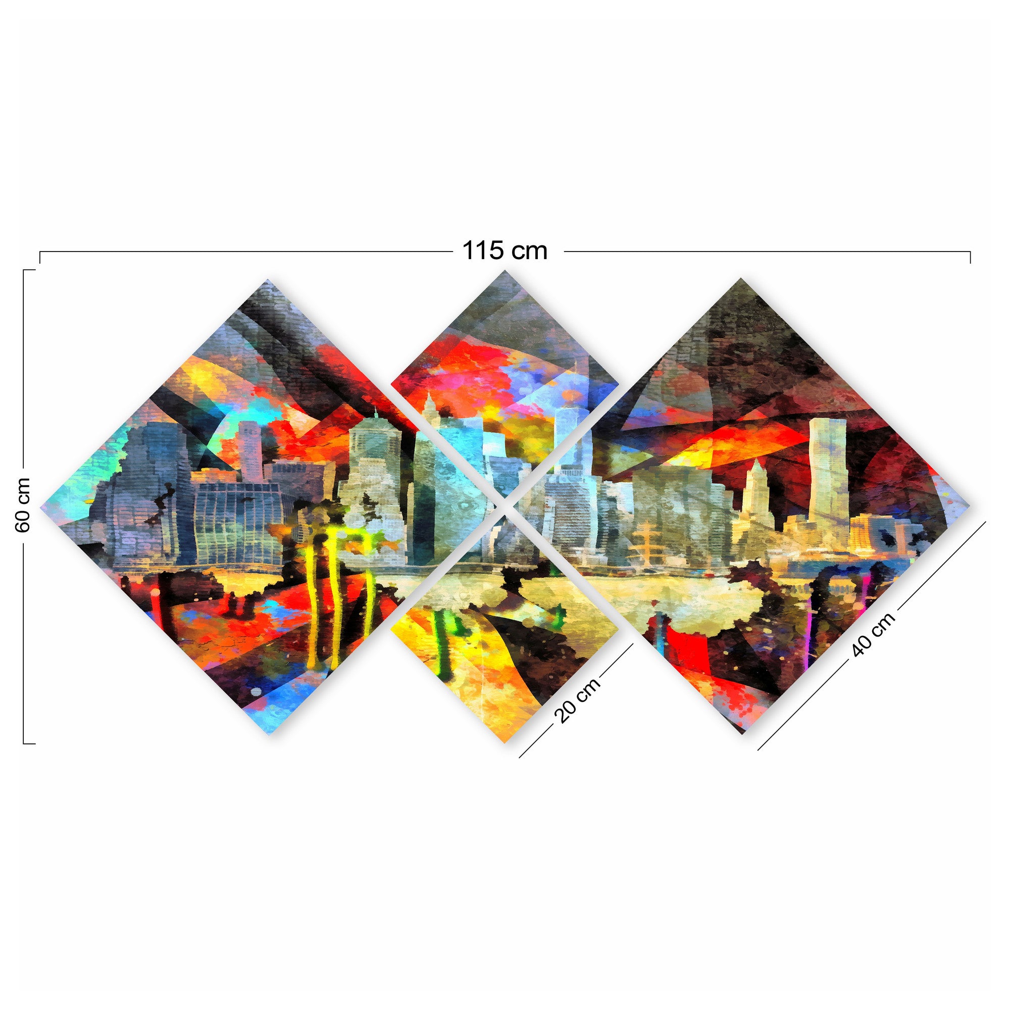 Conjunto Decorativo MDF Multicolor 4 Peças - Impressão UV Premium para Parede