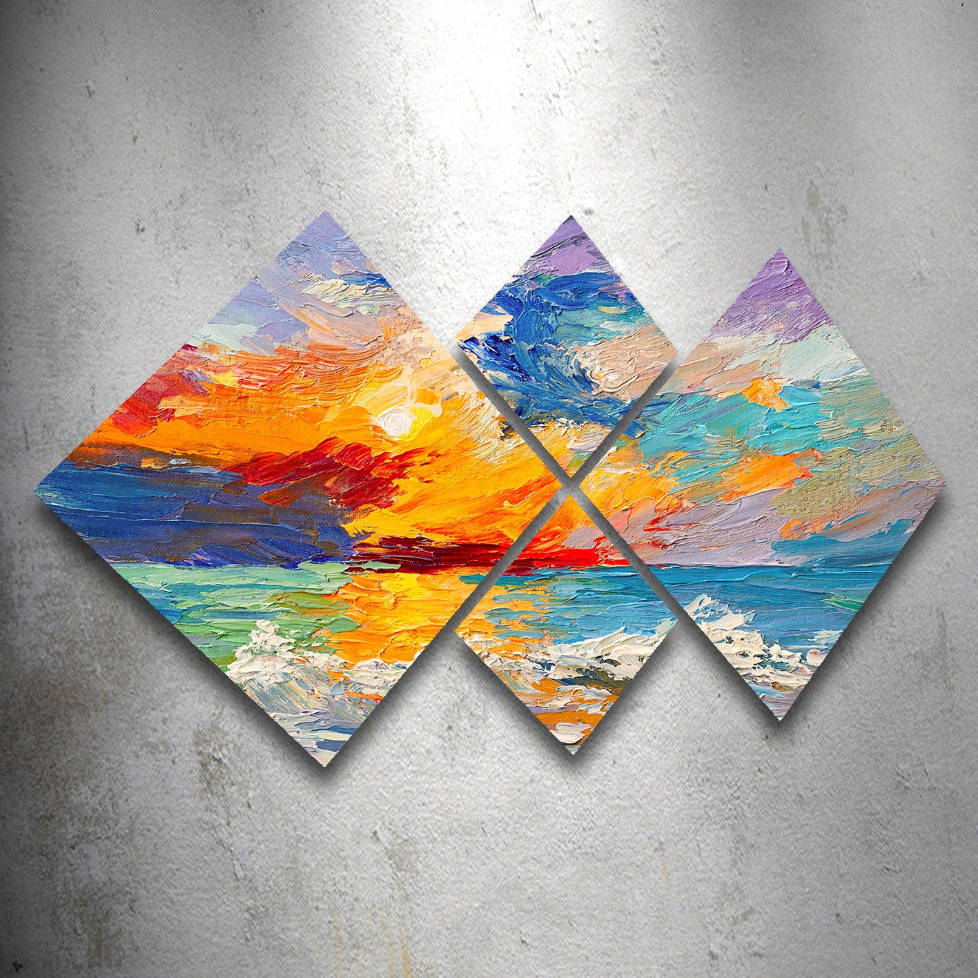 Conjunto Decorativo MDF Multicolor 4 Peças - Quadros Modernos para Parede 60x115cm