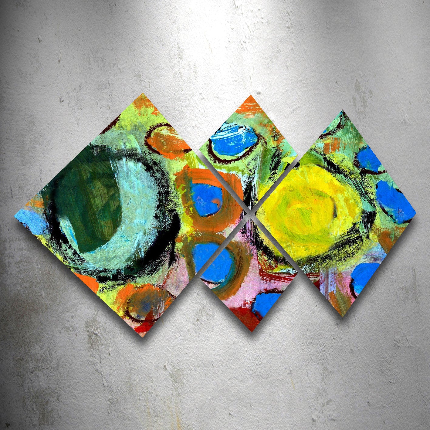 Conjunto Decorativo MDF Multicolor 4 Peças - Impressão UV Premium para Parede