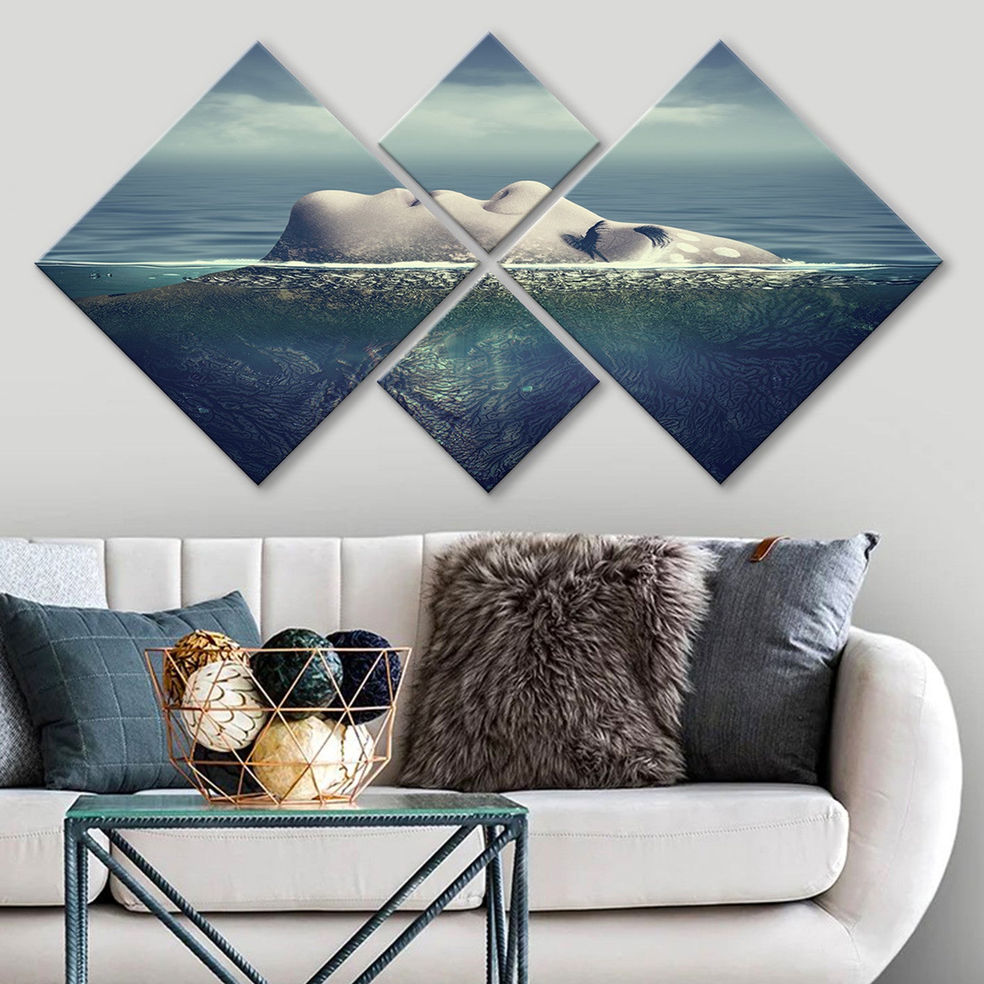 Conjunto Decorativo MDF Multicolor 4 Peças - Impressão UV Premium para Parede