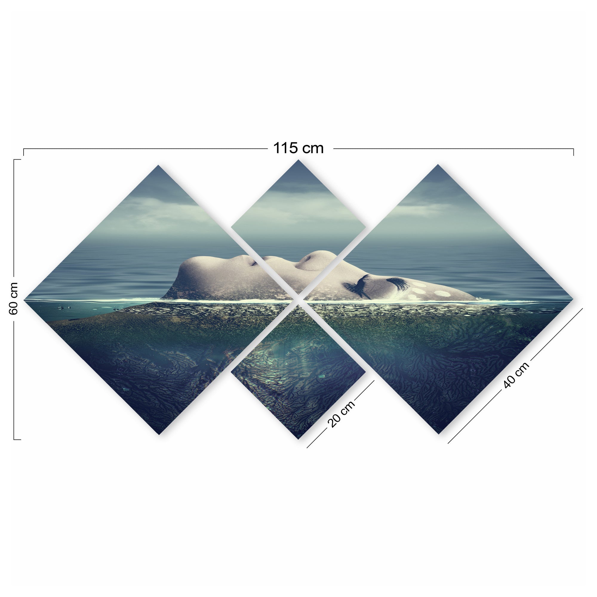 Conjunto Decorativo MDF Multicolor 4 Peças - Impressão UV Premium para Parede