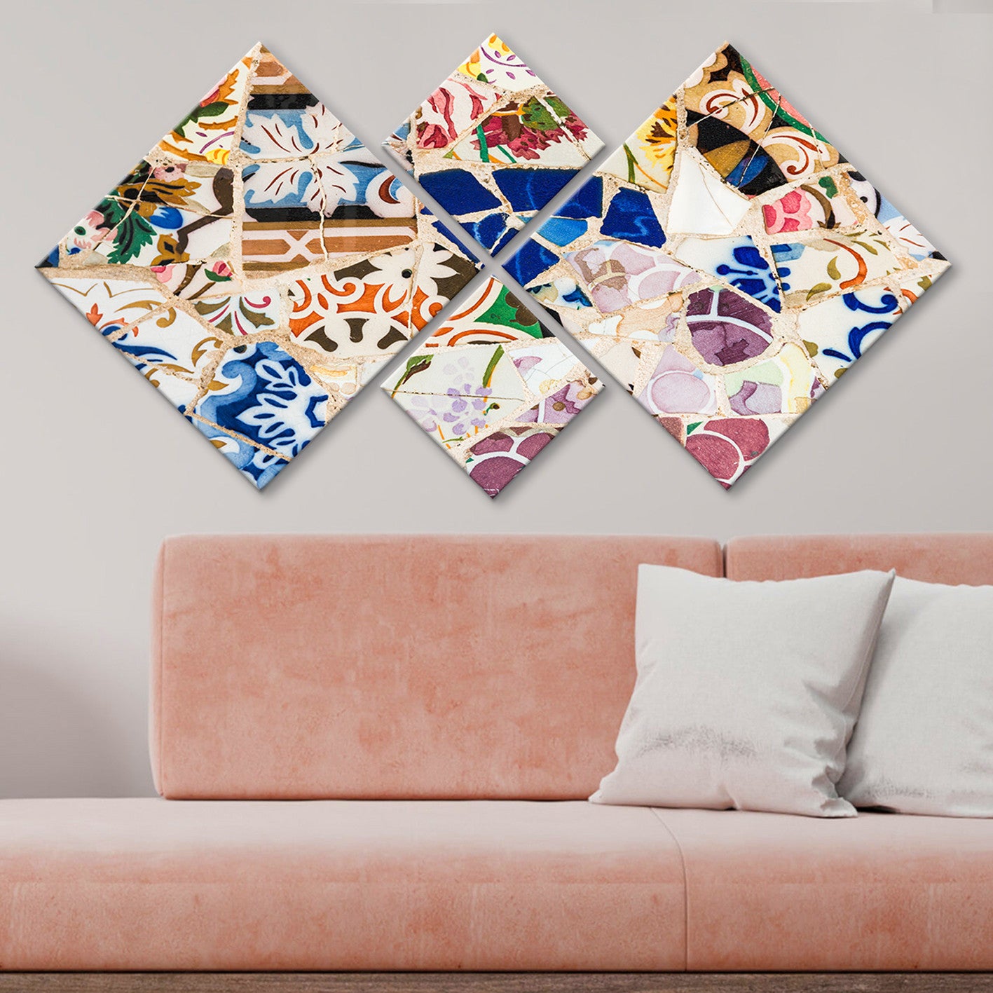 Conjunto Decorativo MDF Multicolor 4 Peças - Impressão UV Premium para Parede