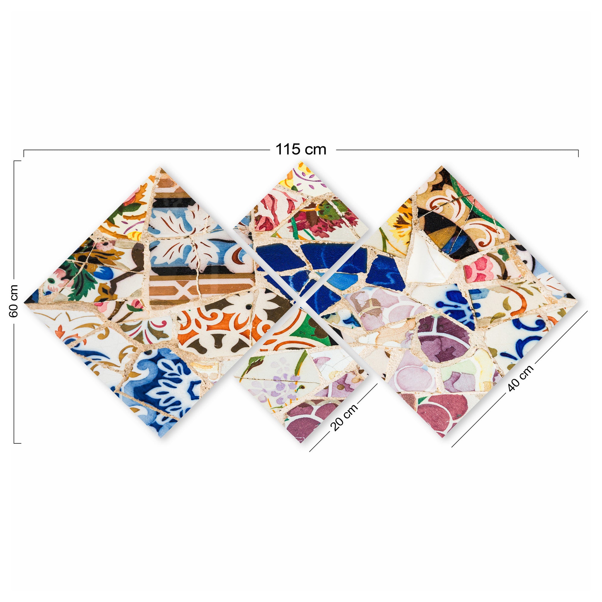 Conjunto Decorativo MDF Multicolor 4 Peças - Impressão UV Premium para Parede