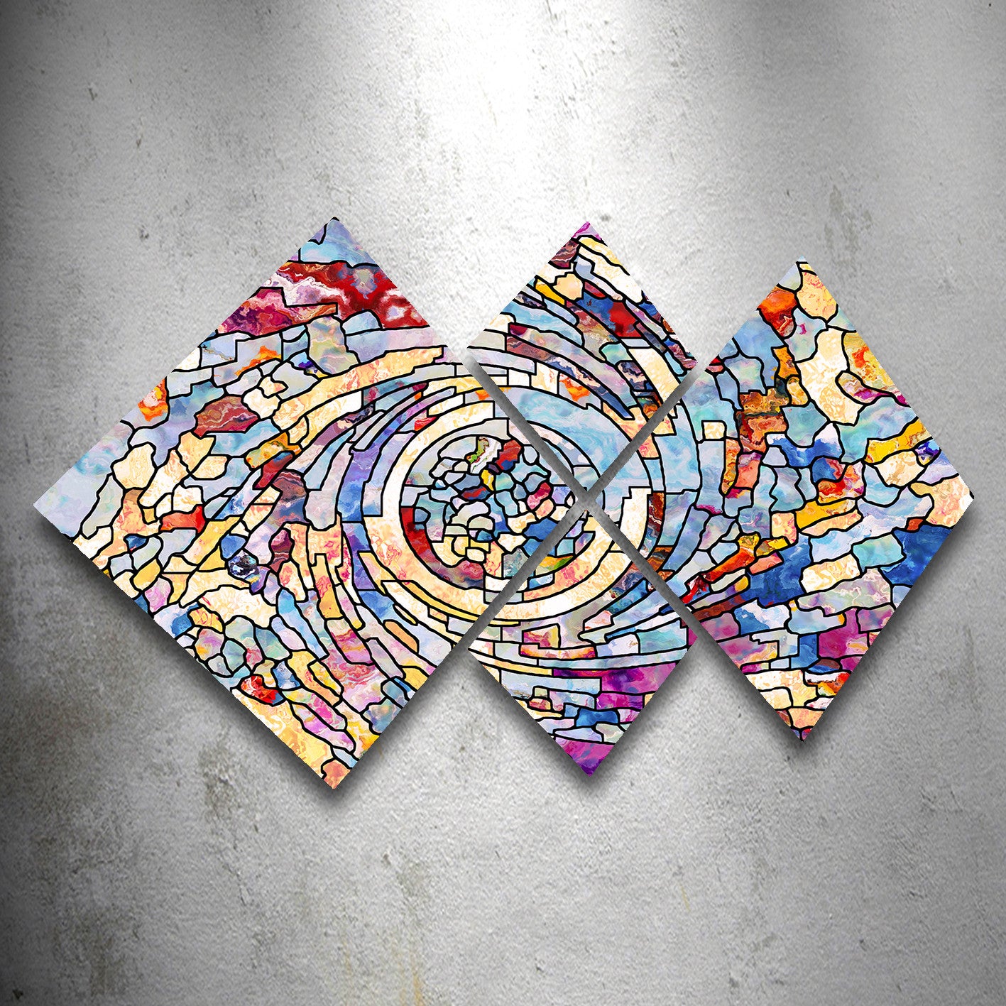 Conjunto Decorativo MDF Multicolor 4 Peças - Impressão UV Premium para Parede