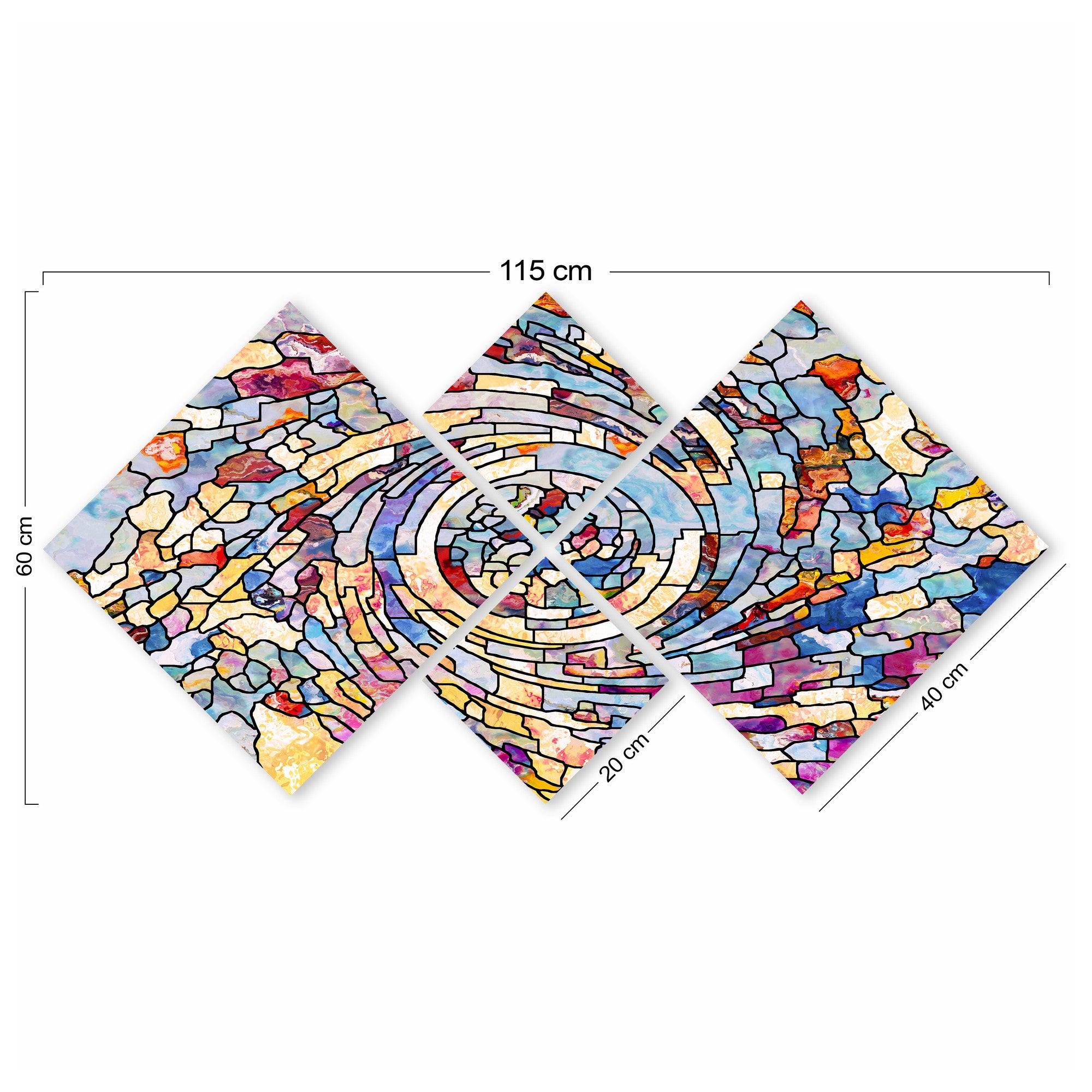 Conjunto Decorativo MDF Multicolor 4 Peças - Impressão UV Premium para Parede