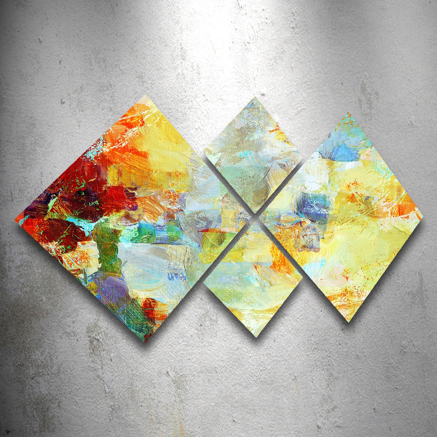 Conjunto Decorativo MDF Multicolor 4 Peças - Impressão UV Premium para Parede