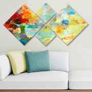 Conjunto Decorativo MDF Multicolor 4 Peças - Impressão UV Premium para Parede