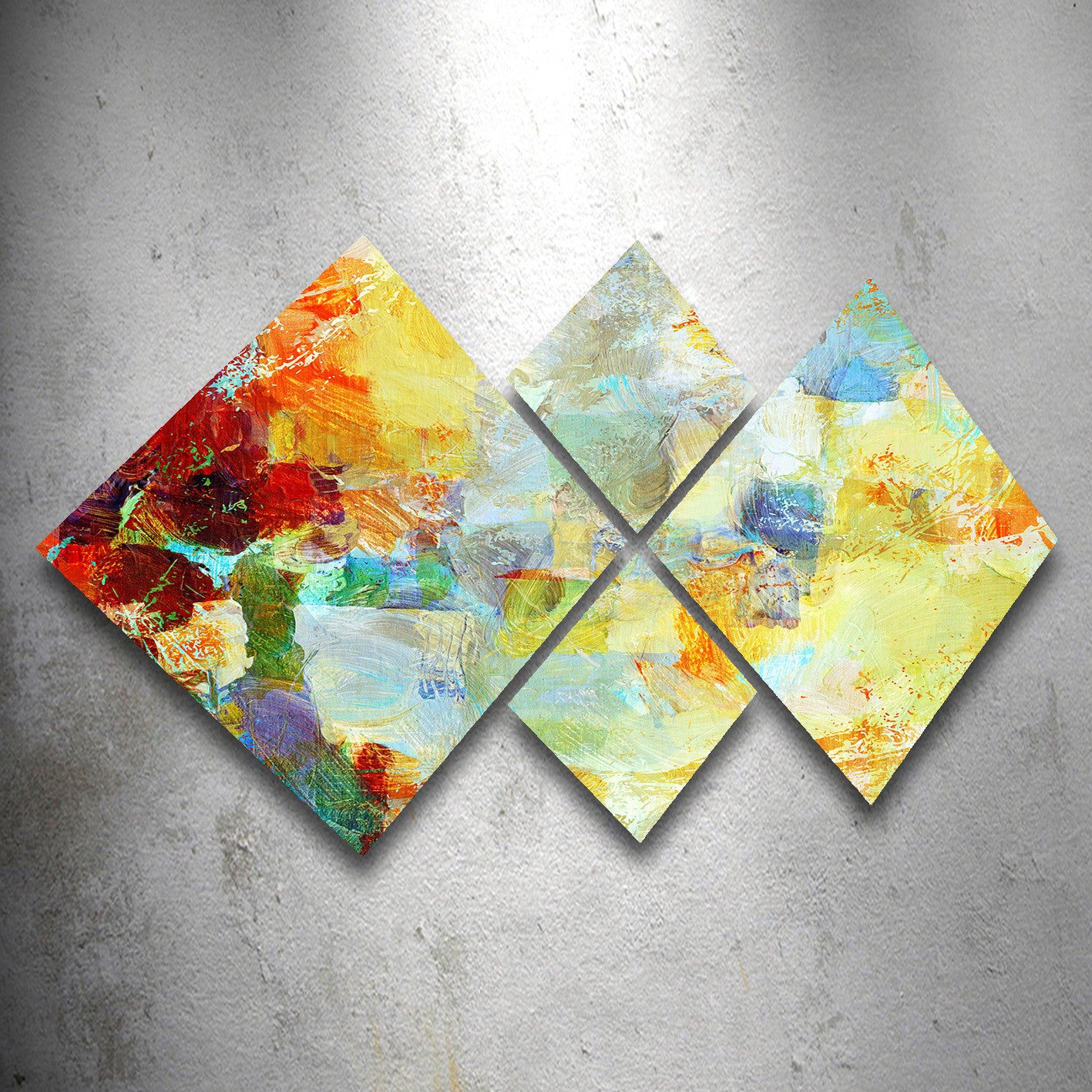 Conjunto Decorativo MDF Multicolor 4 Peças - Impressão UV Premium para Parede