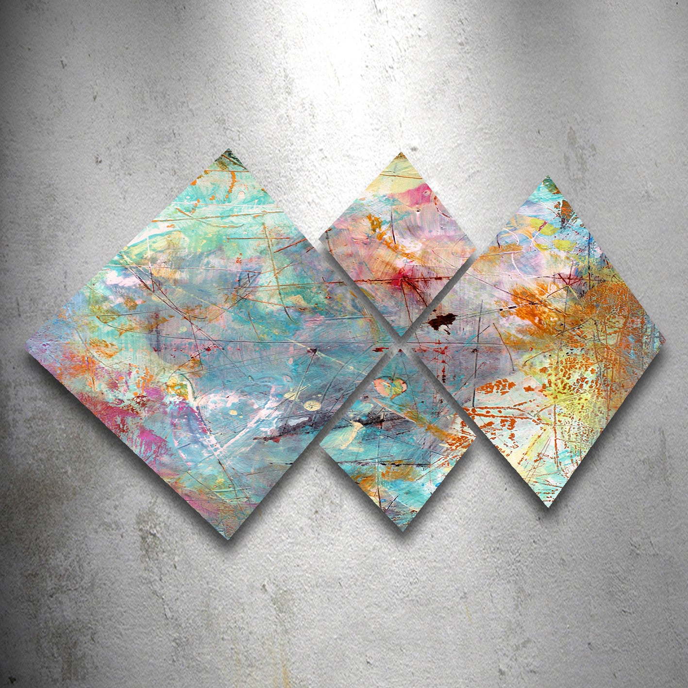 Conjunto Decorativo MDF Multicolor 4 Peças - Impressão UV Premium para Parede