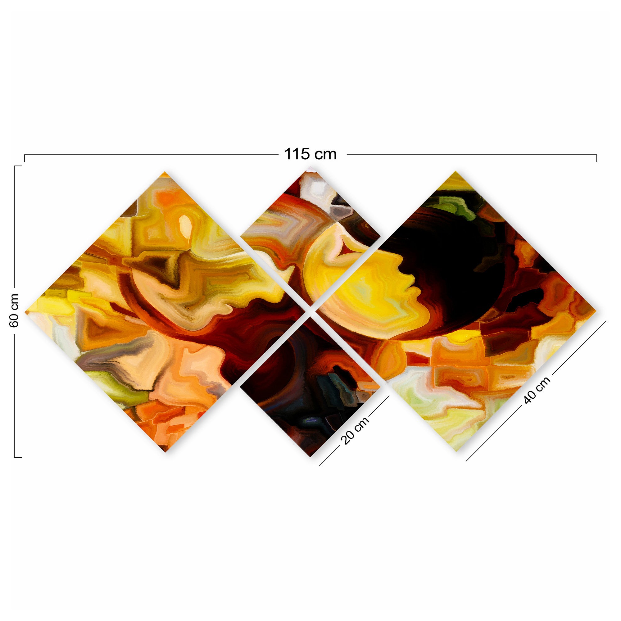 Conjunto Decorativo MDF Multicolor 4 Peças - Impressão UV Premium para Parede