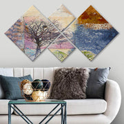 Conjunto Decorativo MDF Multicolor 4 Peças - Impressão UV Premium para Parede