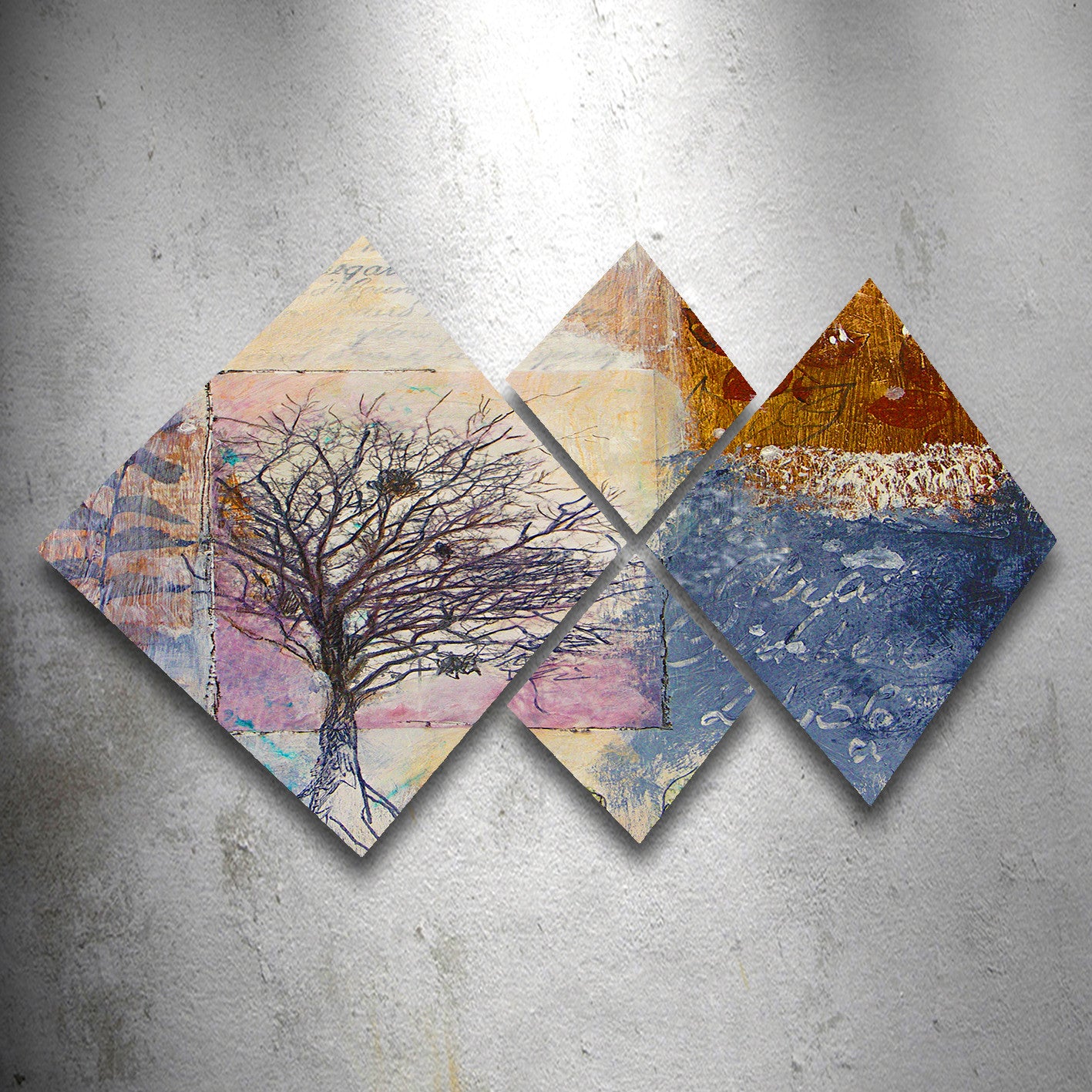 Conjunto Decorativo MDF Multicolor 4 Peças - Impressão UV Premium para Parede