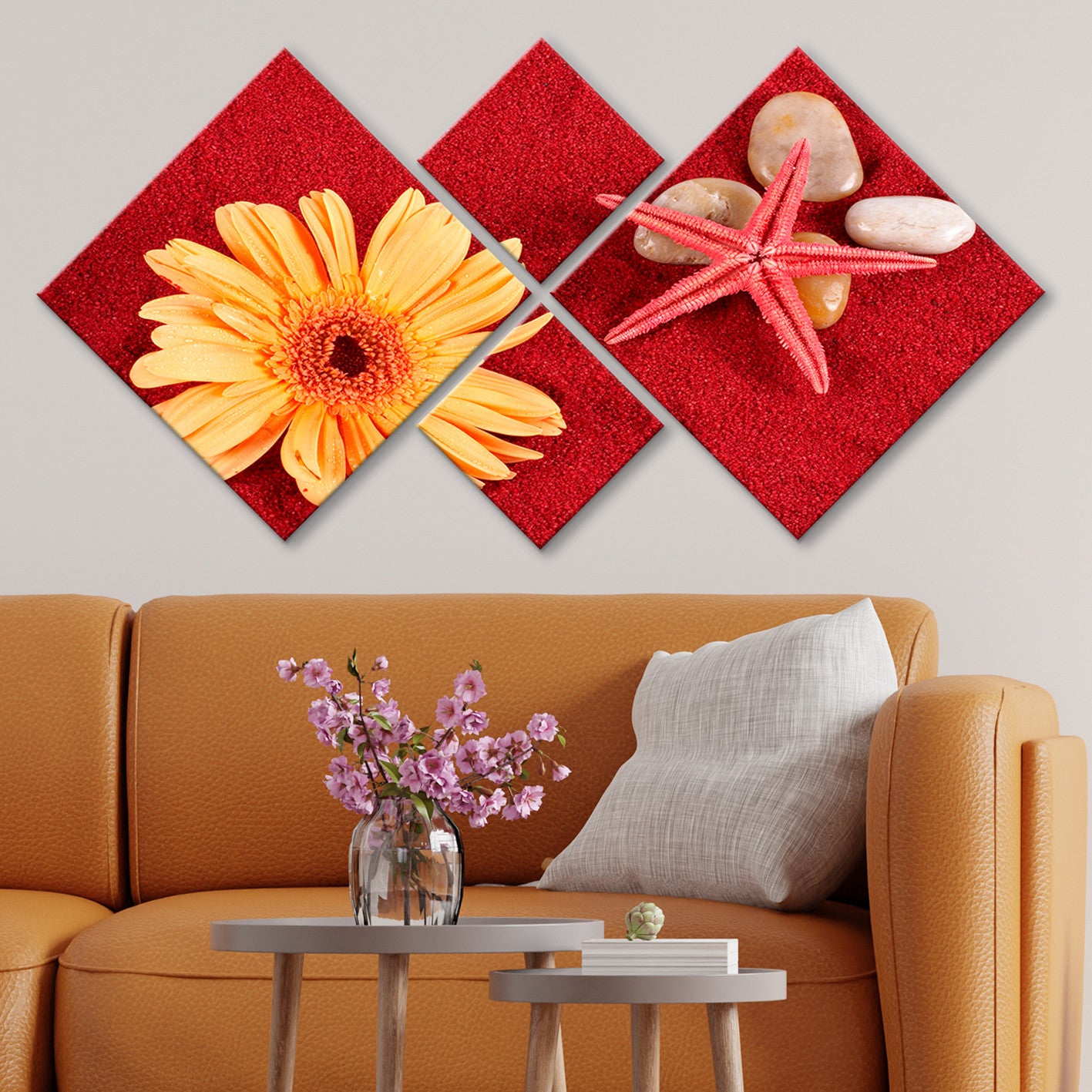 Conjunto Decorativo MDF Multicolor 4 Peças - Impressão UV Premium para Parede