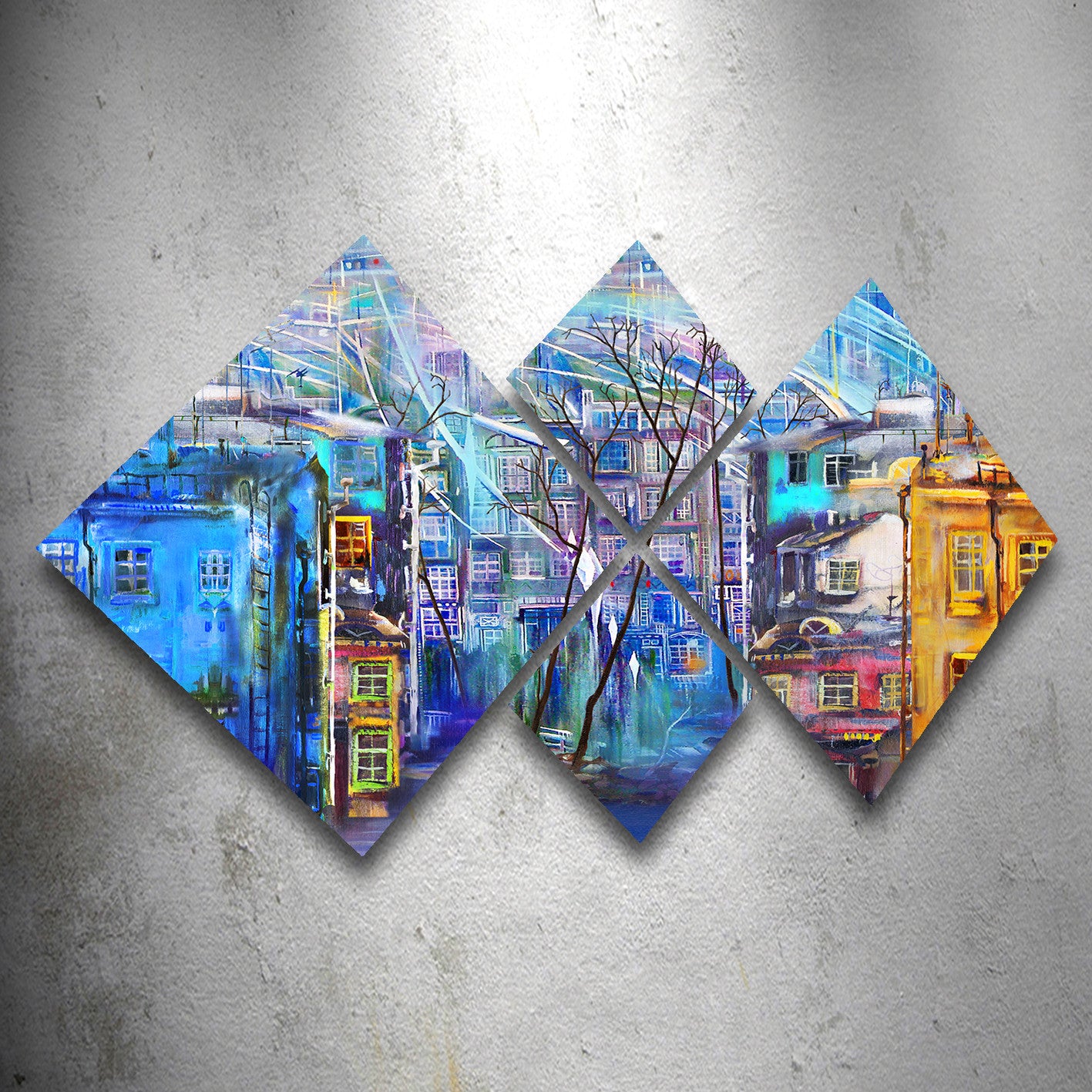 Conjunto Decorativo MDF Multicolor 4 Peças - Impressão UV Premium para Parede