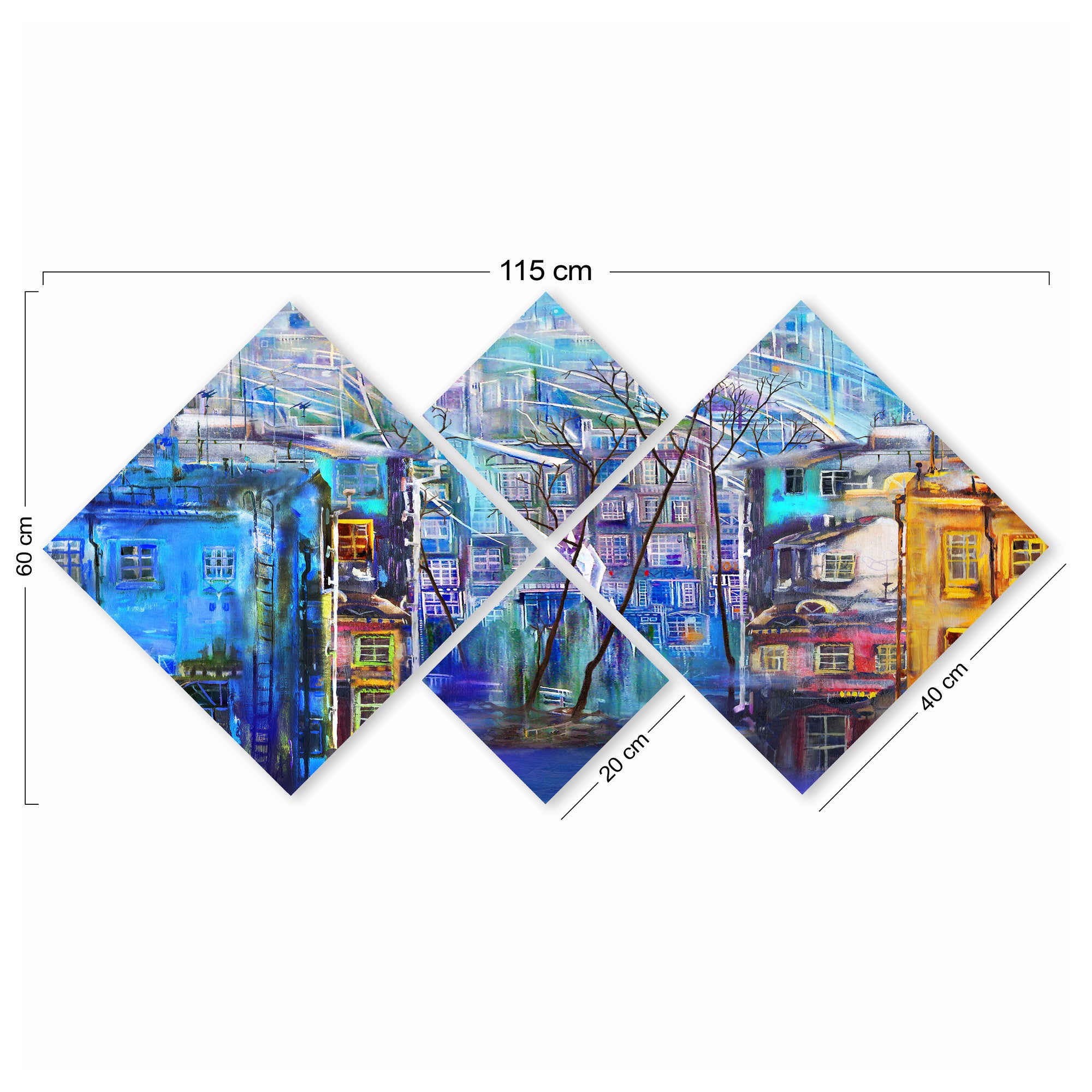 Conjunto Decorativo MDF Multicolor 4 Peças - Impressão UV Premium para Parede