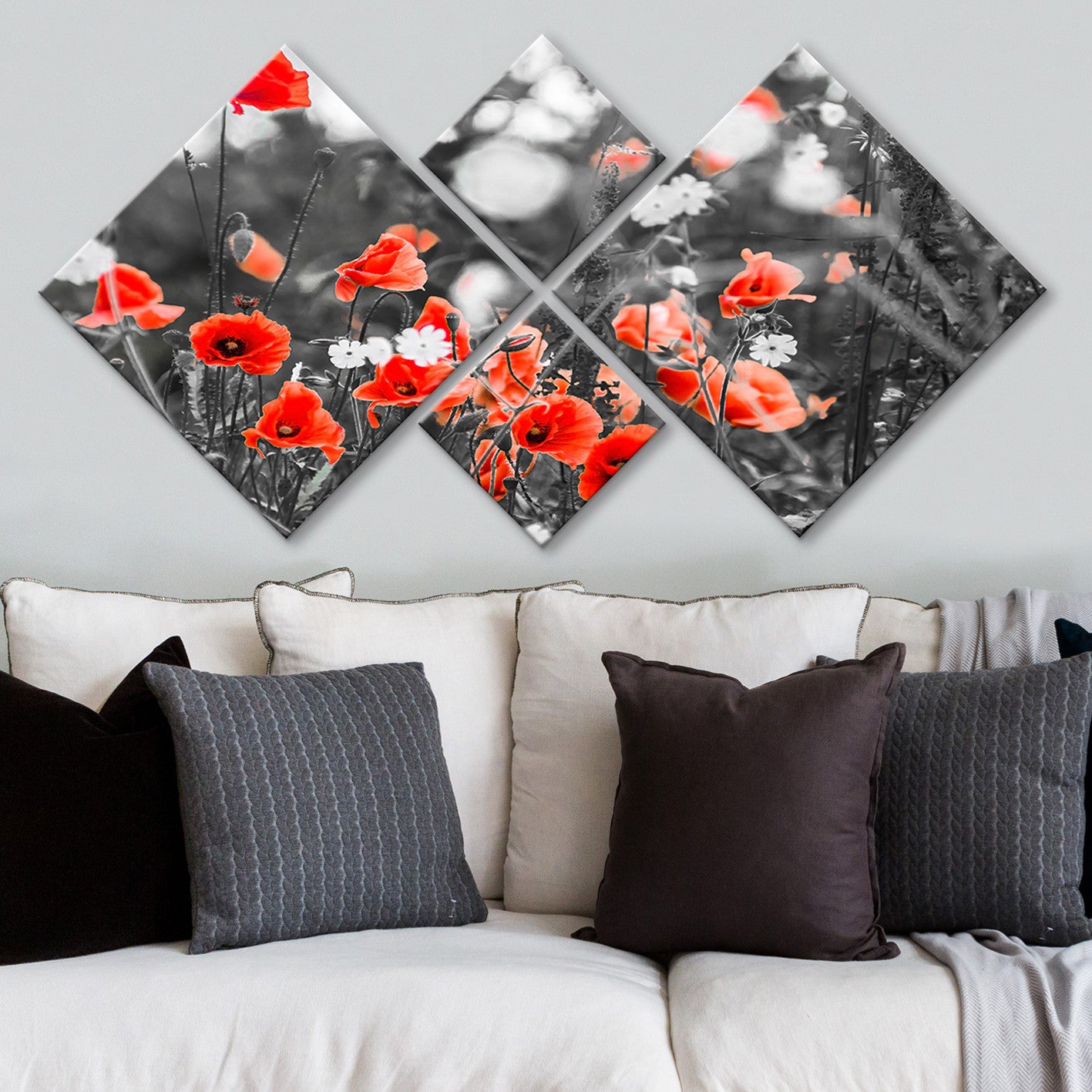 Conjunto Decorativo MDF Multicolor 4 Peças - Impressão UV Premium para Parede