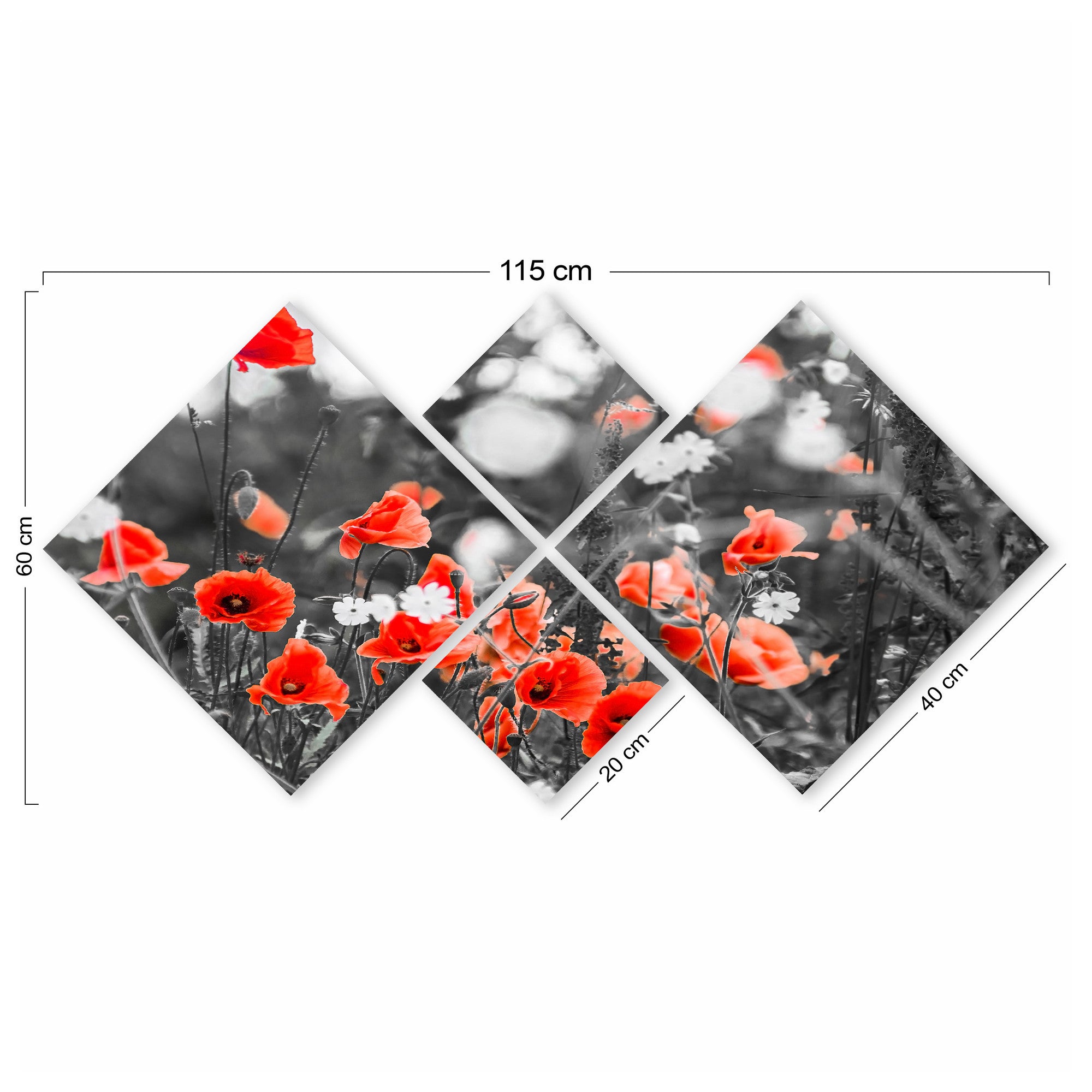 Conjunto Decorativo MDF Multicolor 4 Peças - Impressão UV Premium para Parede