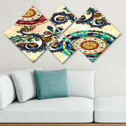 Conjunto Decorativo MDF Multicolor 4 Peças - Impressão UV Premium para Parede