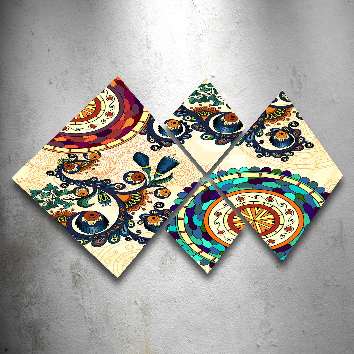 Conjunto Decorativo MDF Multicolor 4 Peças - Impressão UV Premium para Parede