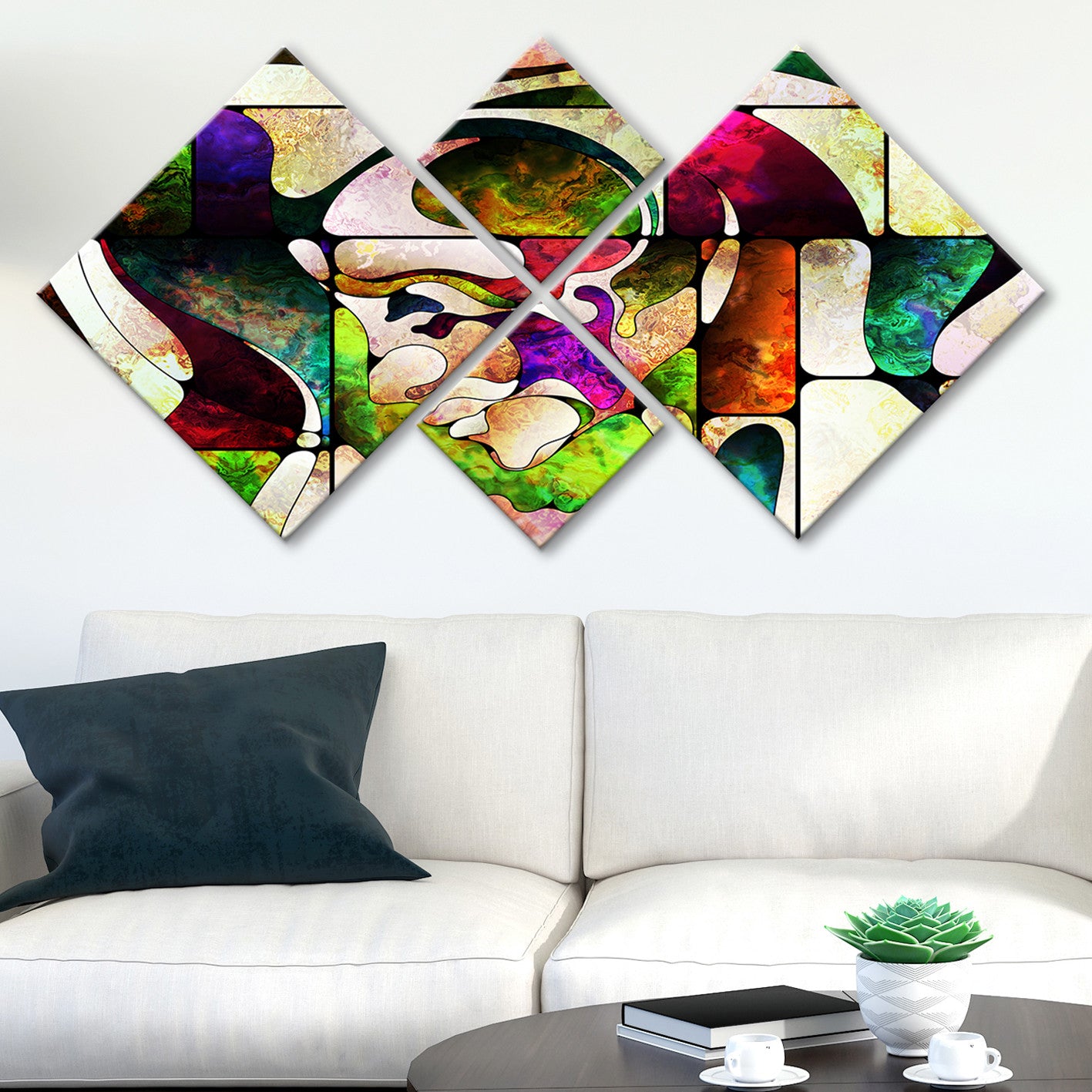 Conjunto Decorativo MDF Multicolor 4 Peças - Impressão UV Premium para Parede