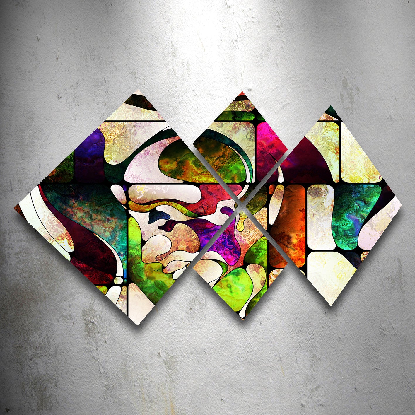 Conjunto Decorativo MDF Multicolor 4 Peças - Impressão UV Premium para Parede