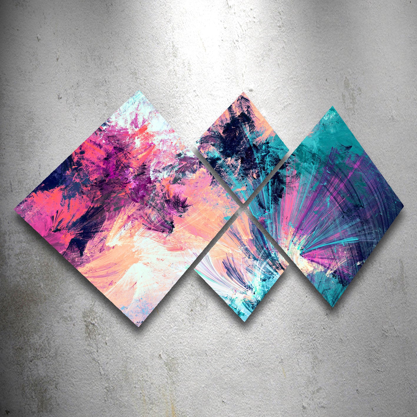 Conjunto Decorativo MDF Multicolor 4 Peças - Impressão UV Premium para Parede