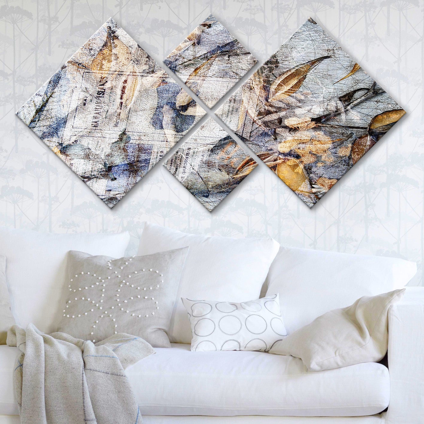 Conjunto Decorativo MDF Multicolor 4 Peças - Impressão UV Premium para Parede