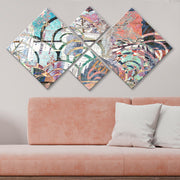 Conjunto Decorativo MDF Multicolor 4 Peças - Impressão UV Premium para Parede