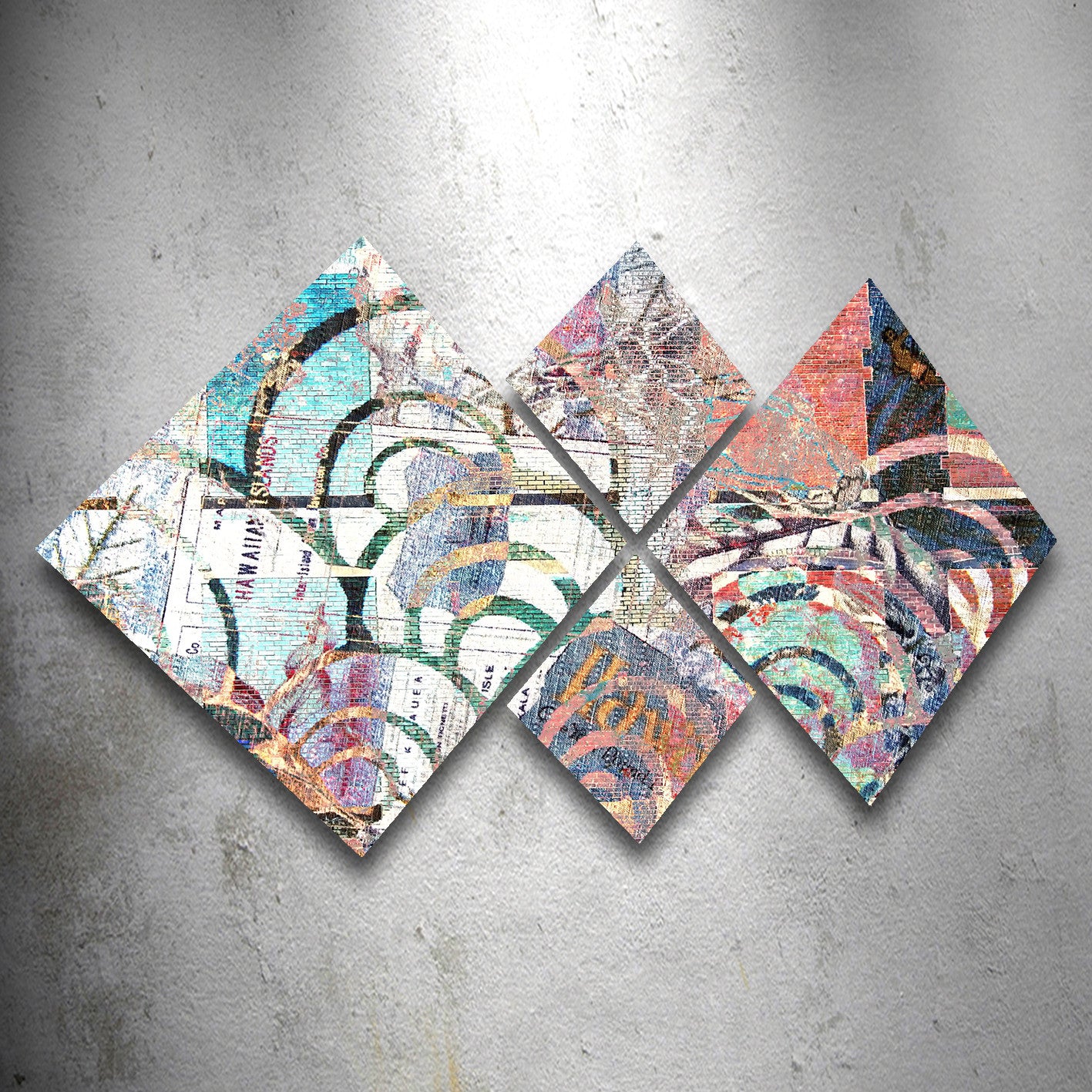 Conjunto Decorativo MDF Multicolor 4 Peças - Impressão UV Premium para Parede