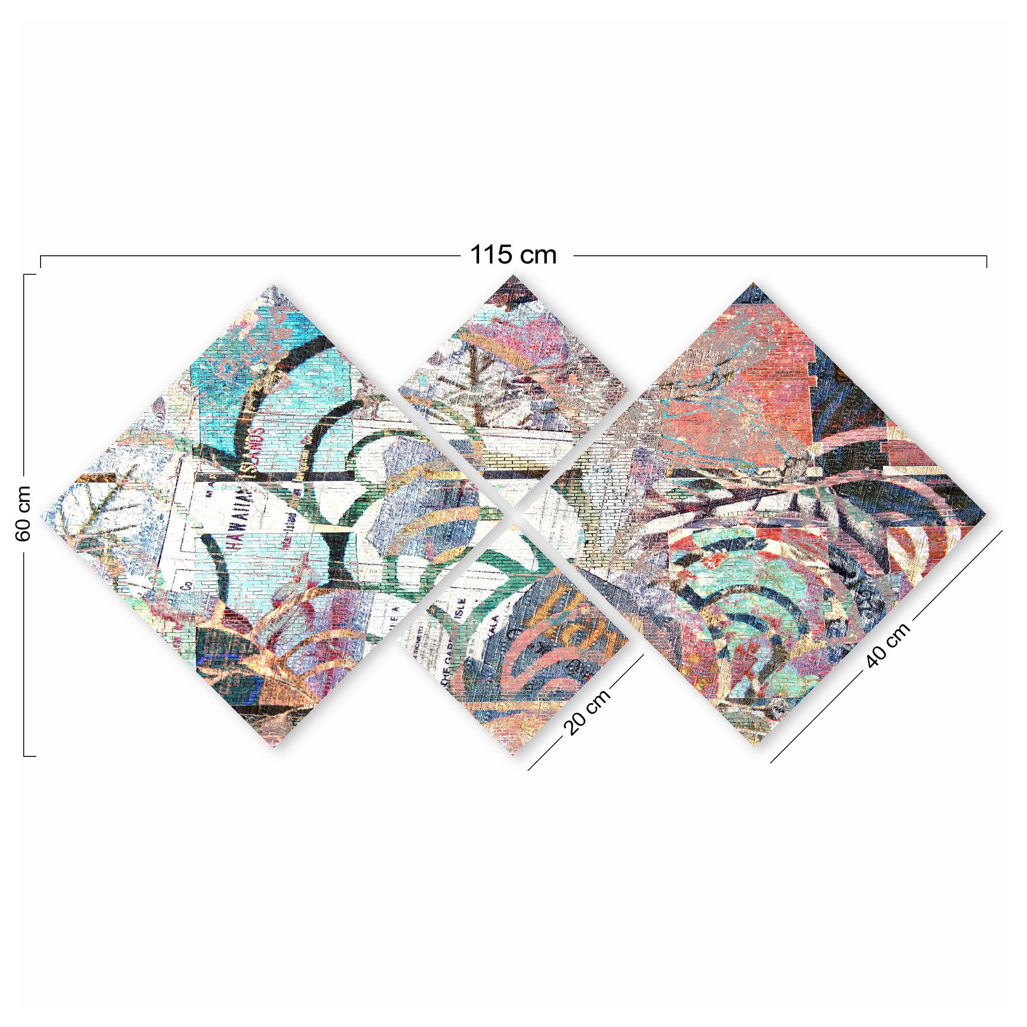 Conjunto Decorativo MDF Multicolor 4 Peças - Impressão UV Premium para Parede