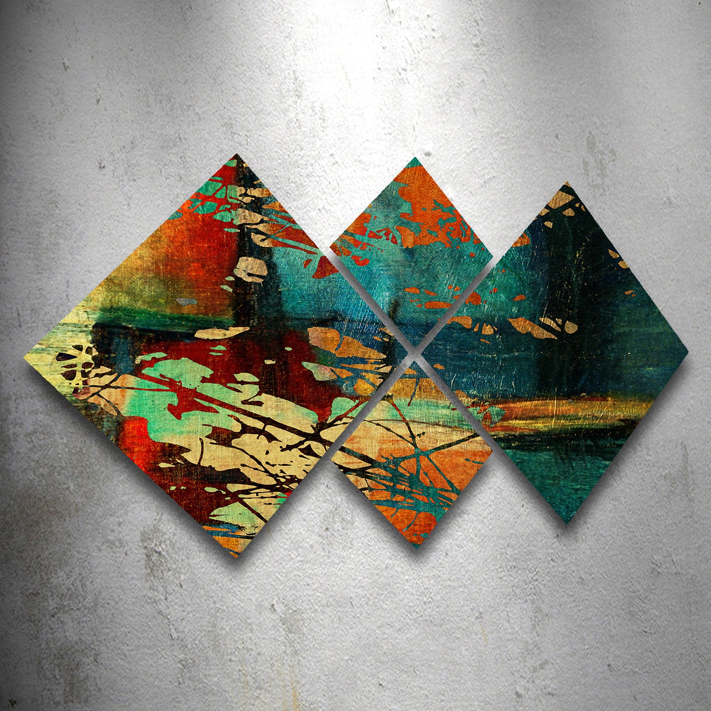 Conjunto Decorativo MDF Multicolor 4 Peças - Impressão UV Premium para Parede