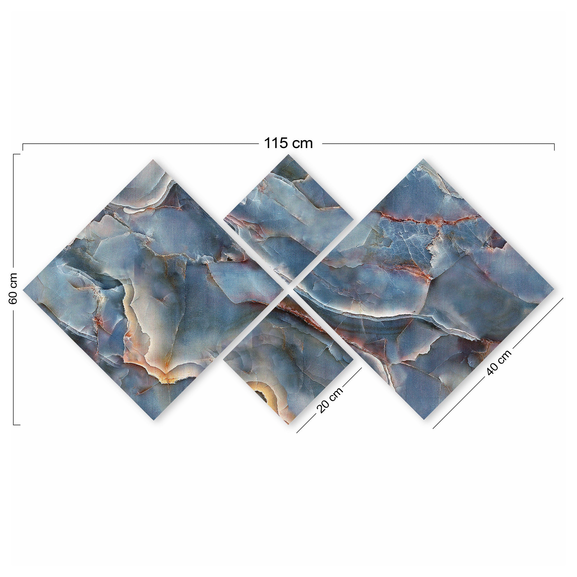 Conjunto Decorativo MDF Multicolor 4 Peças - Impressão UV Premium para Parede