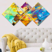 Conjunto Decorativo MDF Multicolor 4 Peças - Impressão UV Premium para Parede