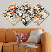 Conjunto Decorativo MDF Multicolor 4 Peças - Impressão UV Premium para Parede