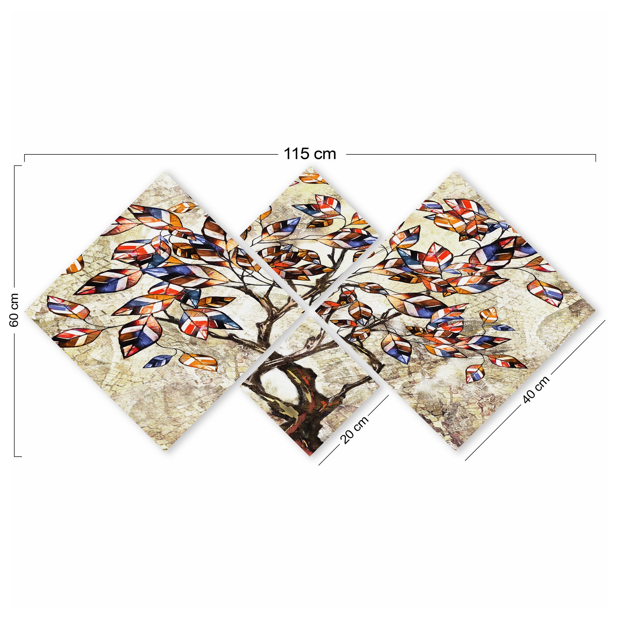 Conjunto Decorativo MDF Multicolor 4 Peças - Impressão UV Premium para Parede