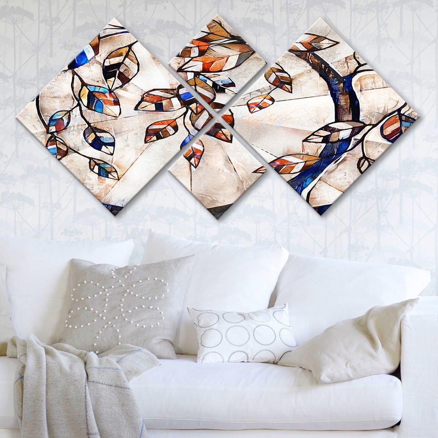 Conjunto Decorativo MDF Multicolor 4 Peças - Impressão UV Premium para Parede