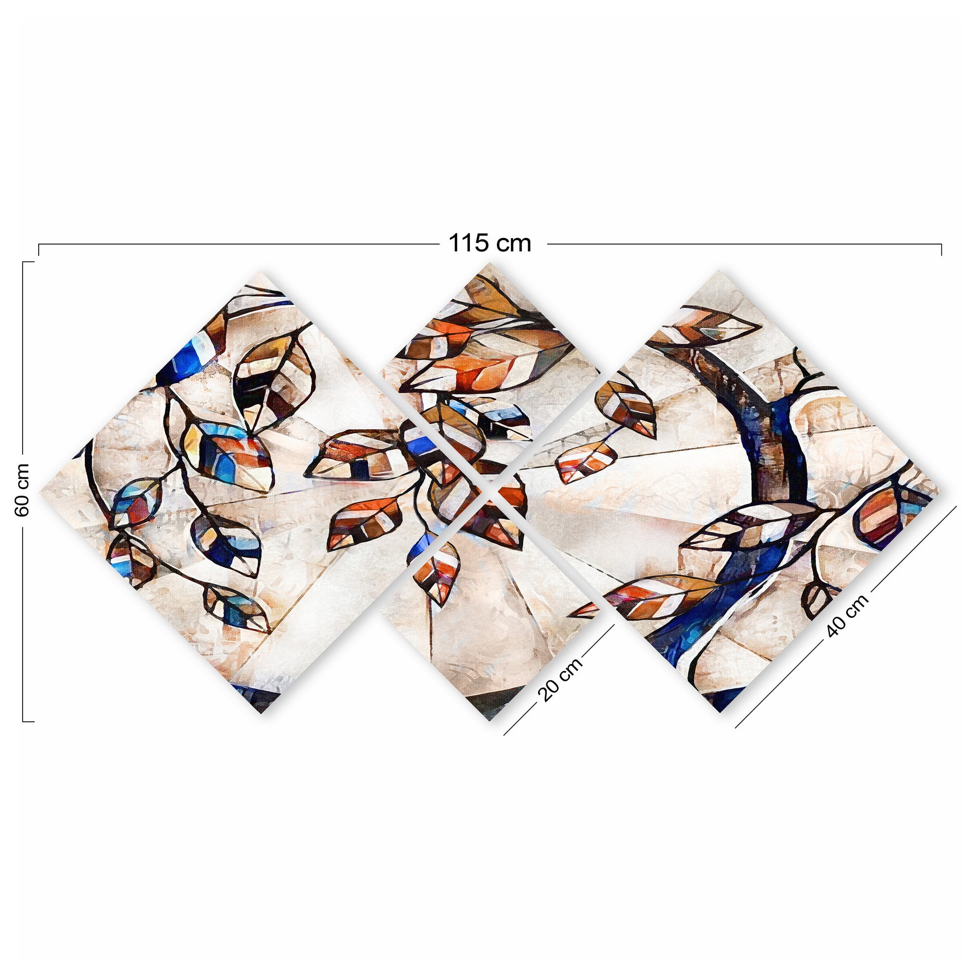 Conjunto Decorativo MDF Multicolor 4 Peças - Impressão UV Premium para Parede