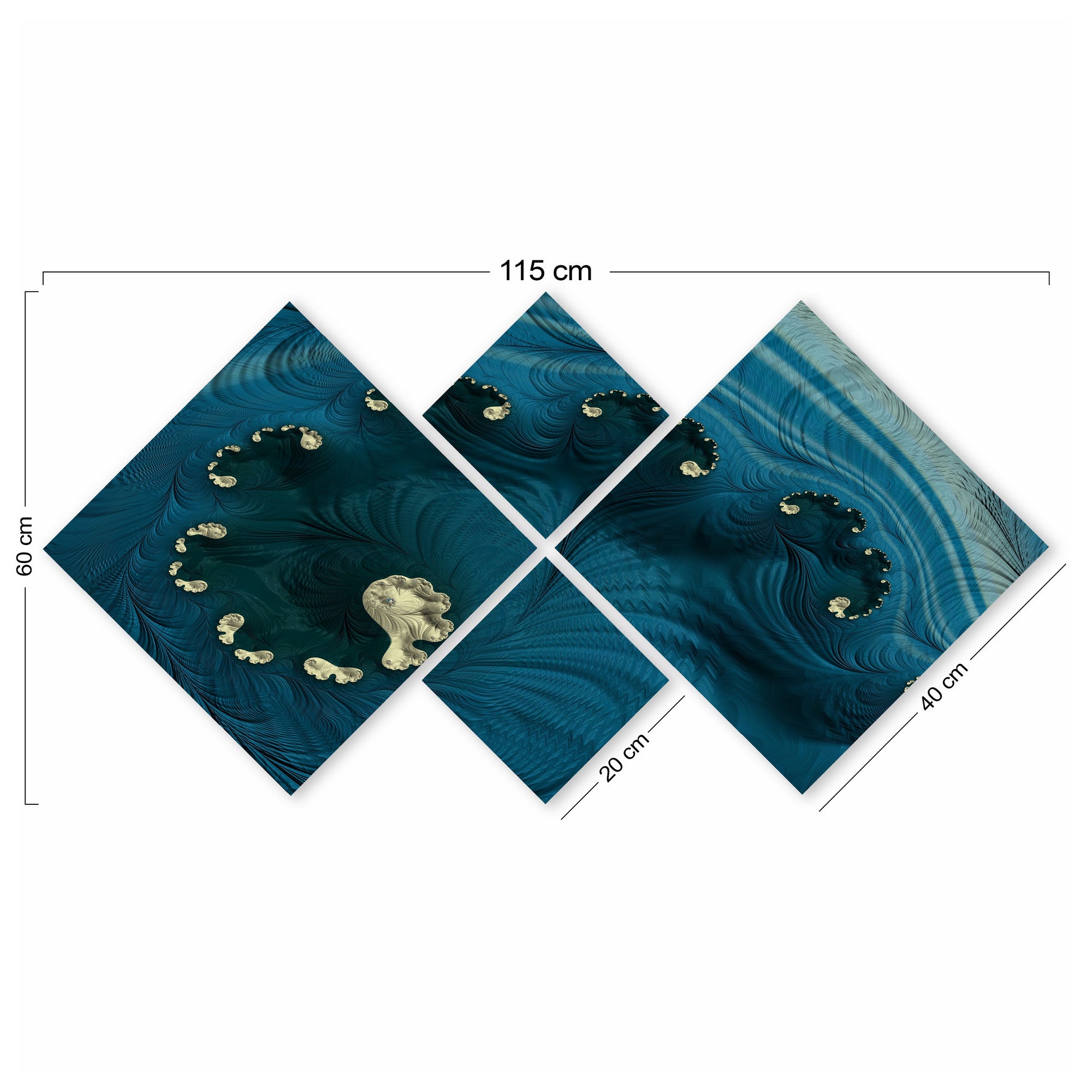 Conjunto Decorativo MDF Multicolor 4 Peças - Impressão UV Premium para Parede