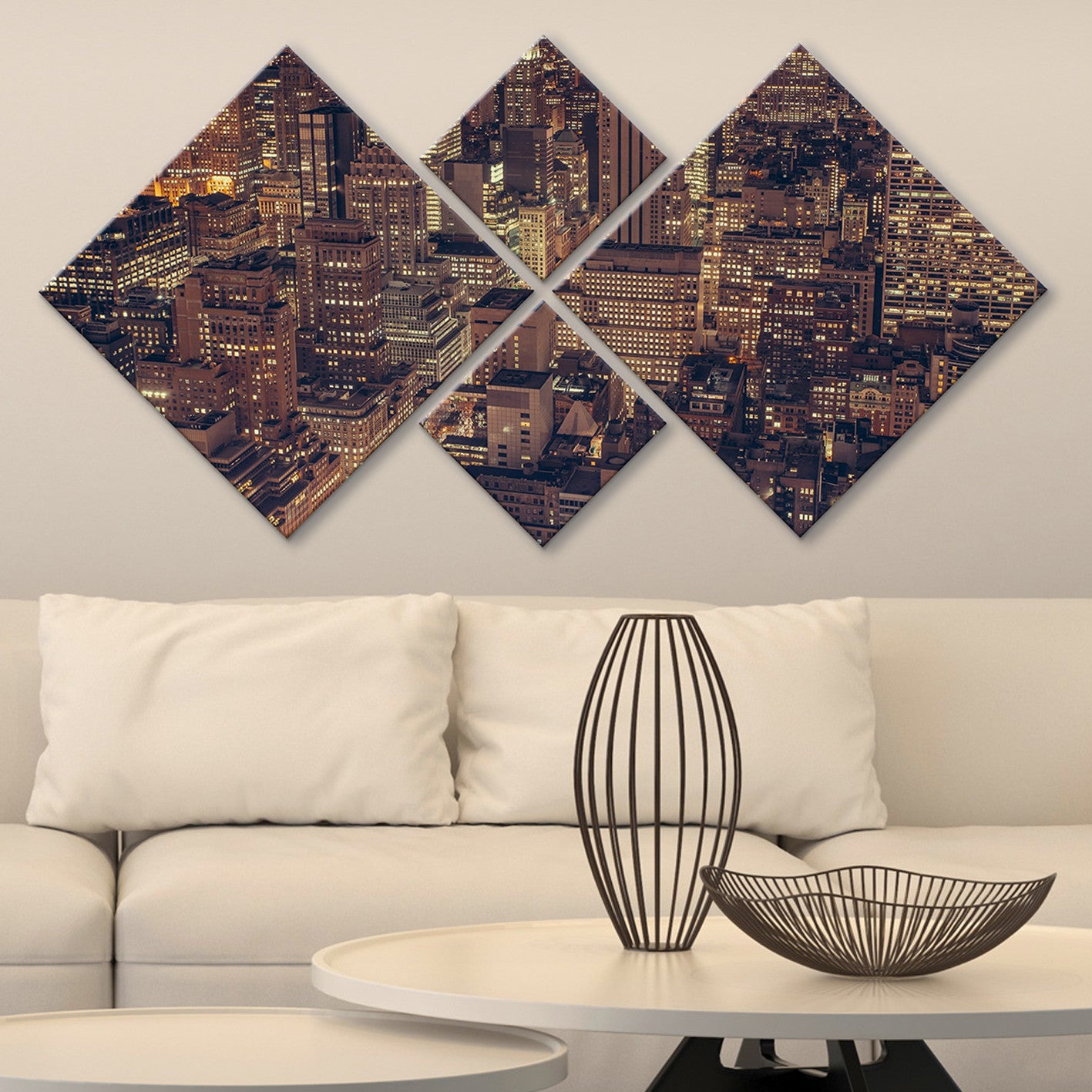 Conjunto Decorativo MDF Multicolor 4 Peças - Impressão UV Premium para Parede