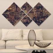 Conjunto Decorativo MDF Multicolor 4 Peças - Impressão UV Premium para Parede