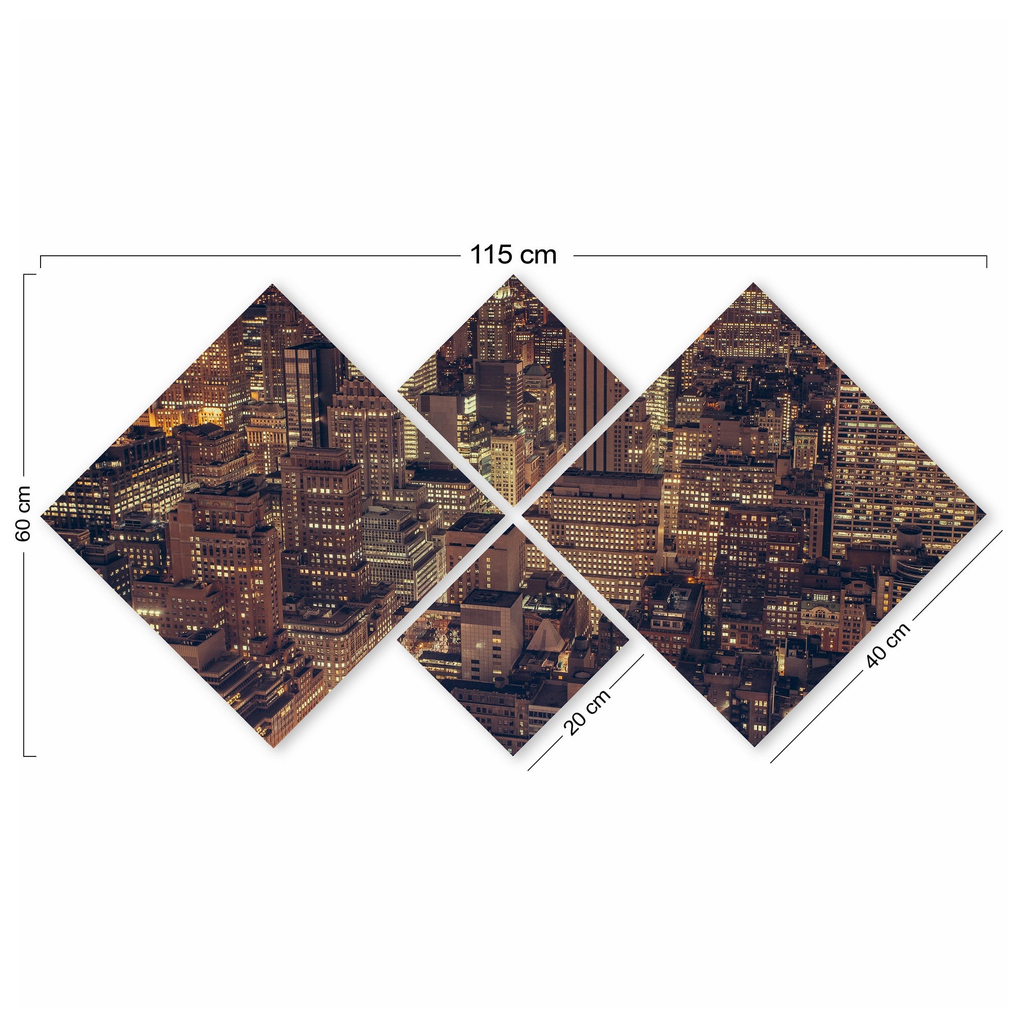 Conjunto Decorativo MDF Multicolor 4 Peças - Impressão UV Premium para Parede