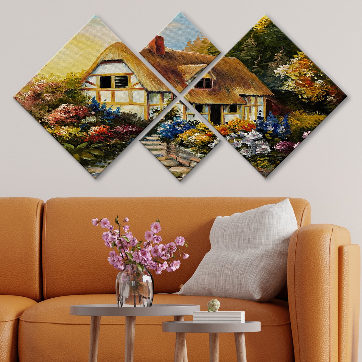 Conjunto Decorativo MDF Multicolor 4 Peças - Impressão UV Premium para Parede